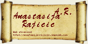 Anastasija Rajičić vizit kartica